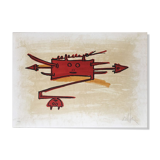 Lam Wifredo 1902-1982 El ultimo viaje del buque fantasma - 6, 1976. Original lithograph signed