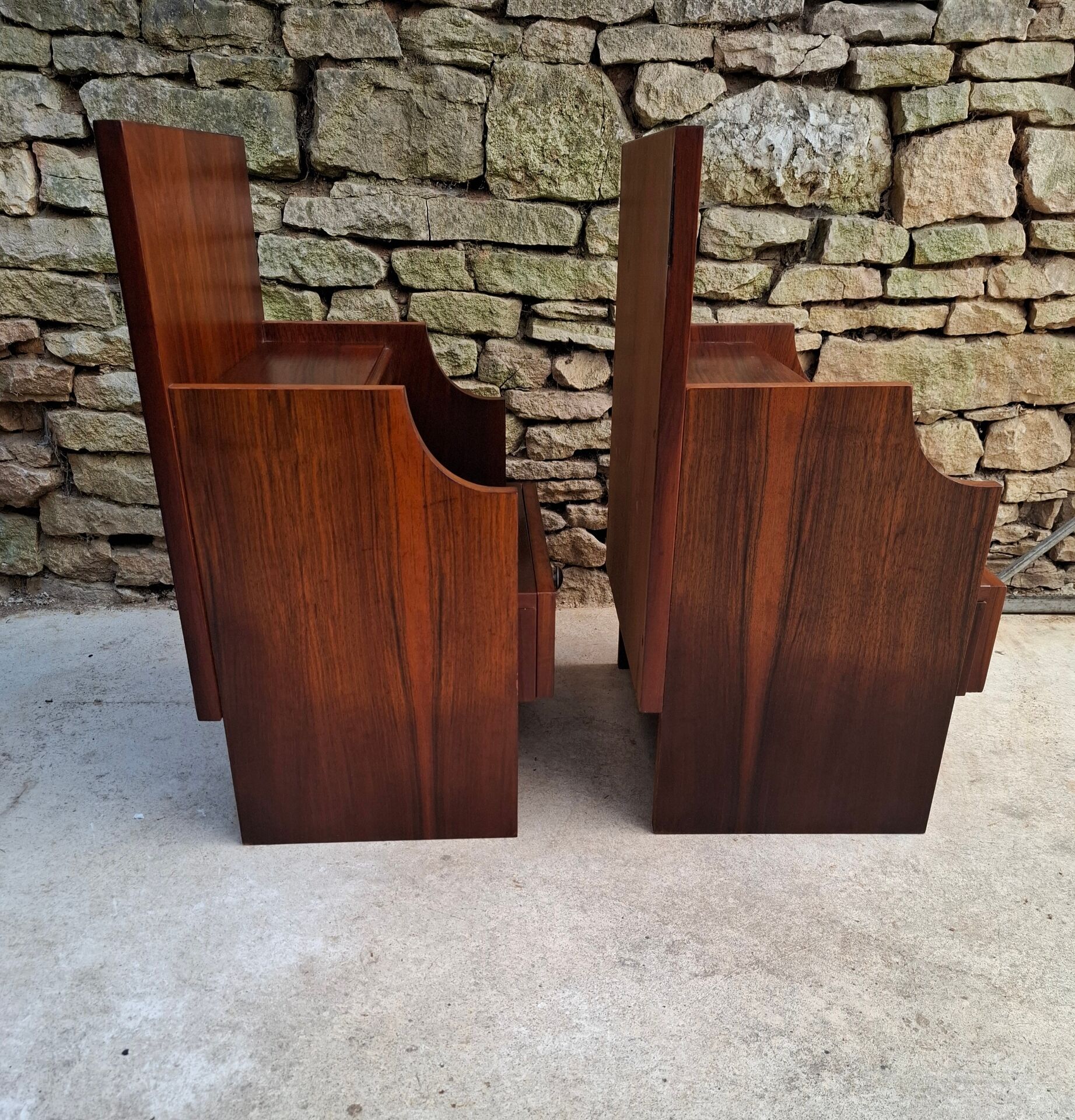 Pair of teak bedside tables