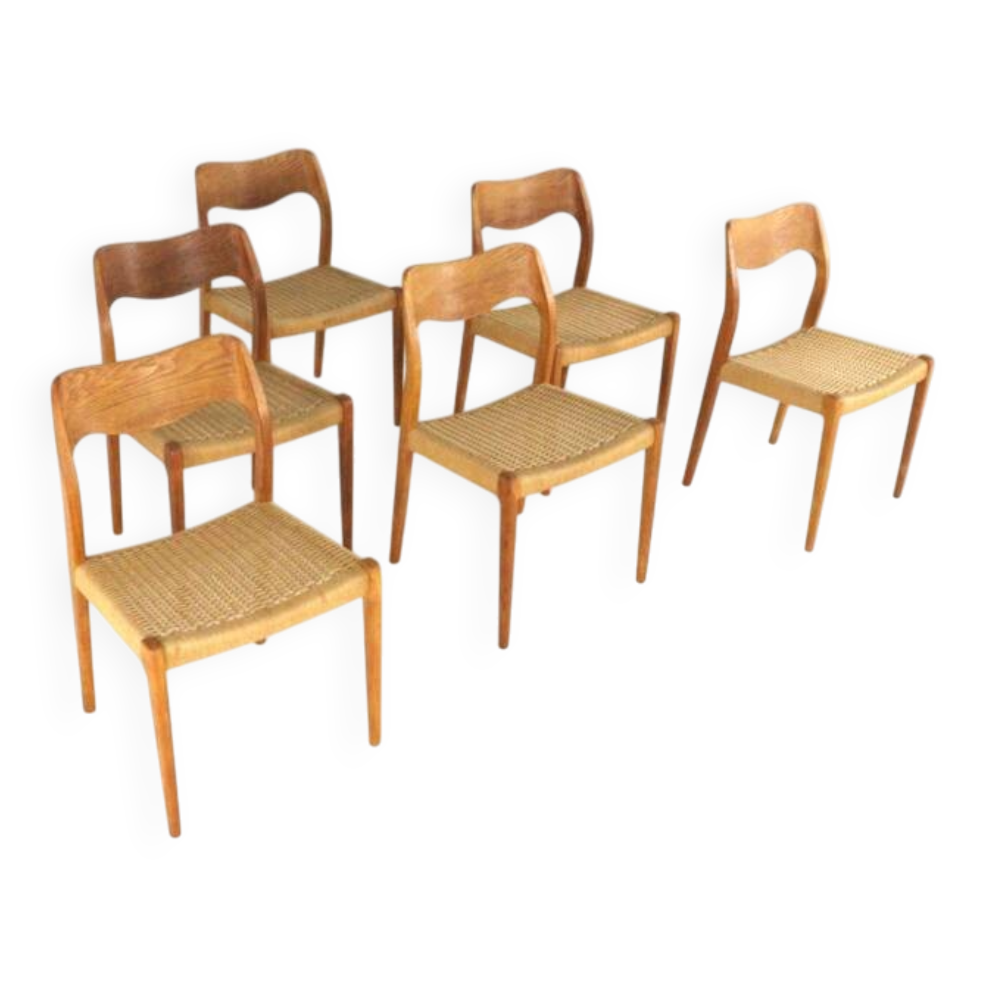 Ensemble de 6 Niels Otto Møller pour JL Møllers Møbelfabrik | modèle 71 - danois