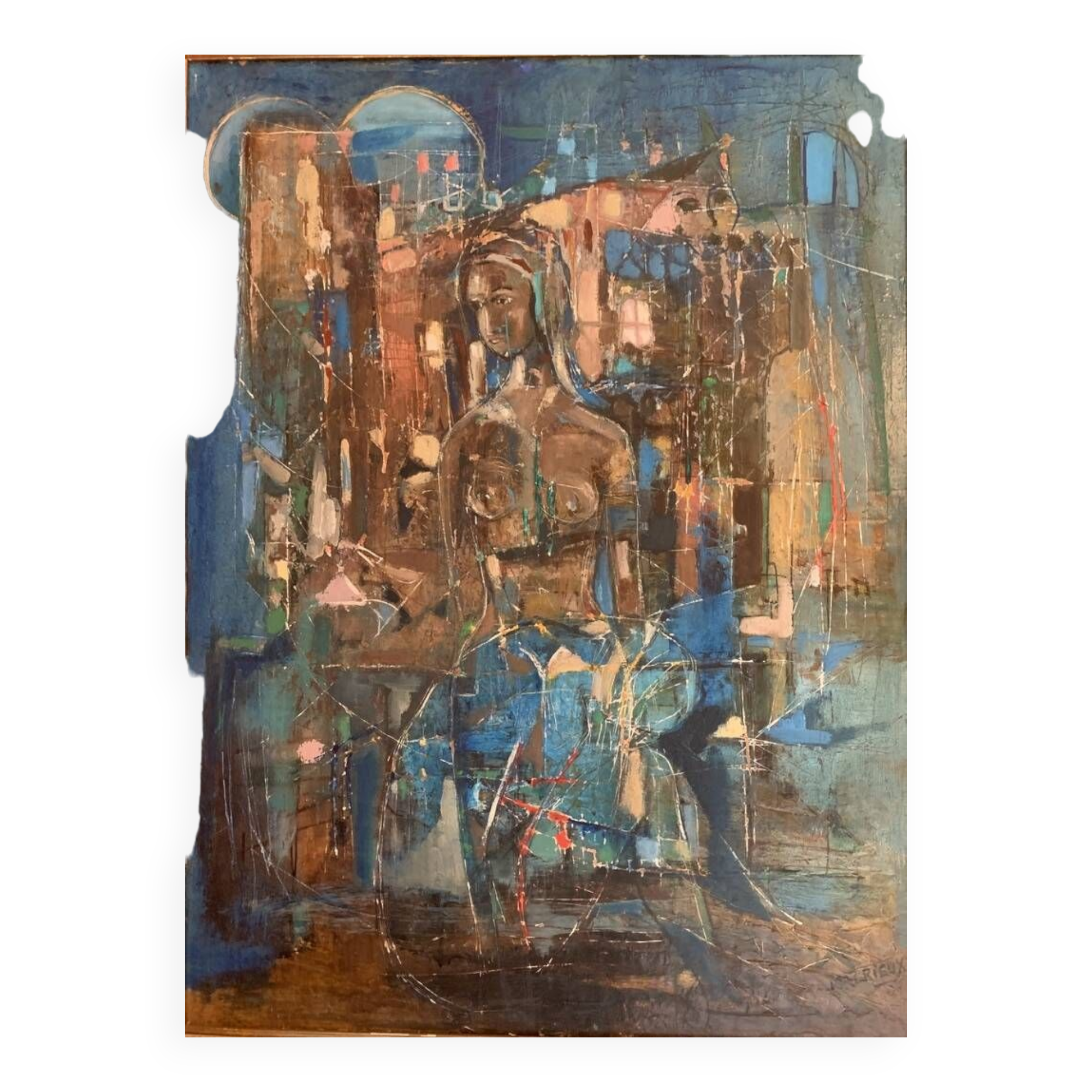 Pierre Malrieux 1920-2022 "Abstraction" Oil on Panel - Cap Ferret 1975