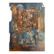 Pierre Malrieux 1920-2022 "Abstraction" Oil on Panel - Cap Ferret 1975