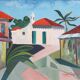 Original Swedish Oil on Canvas – “City View” by Gösta Sigfrid