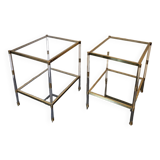 Pair of brass end tables