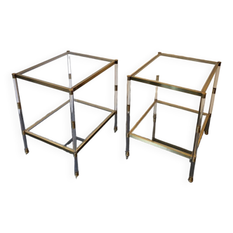 Pair of brass end tables