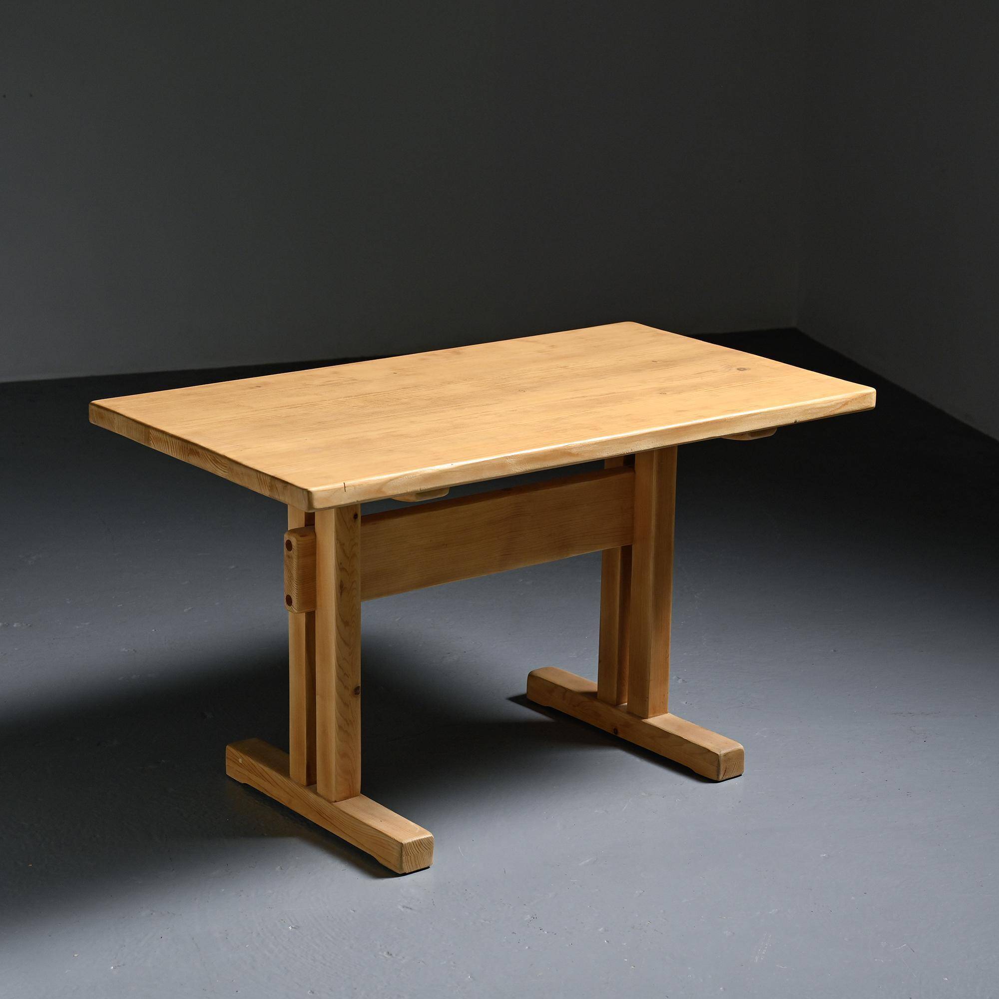Solid pine table, Les Arcs, France.