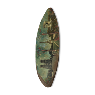 Souvenir paris vintage peinture planche de bois