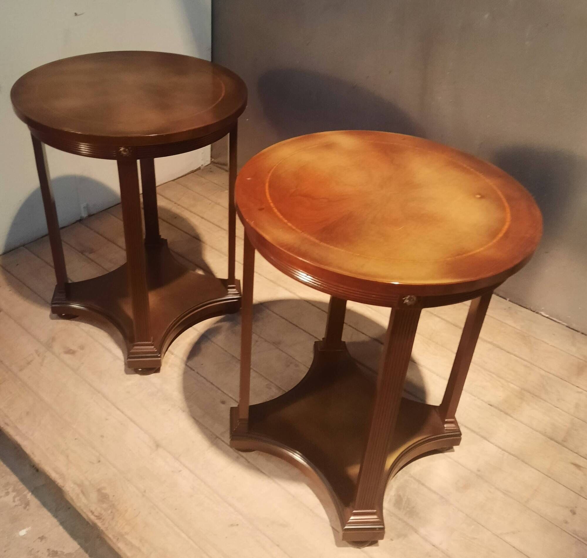 Pair of circular side tables.