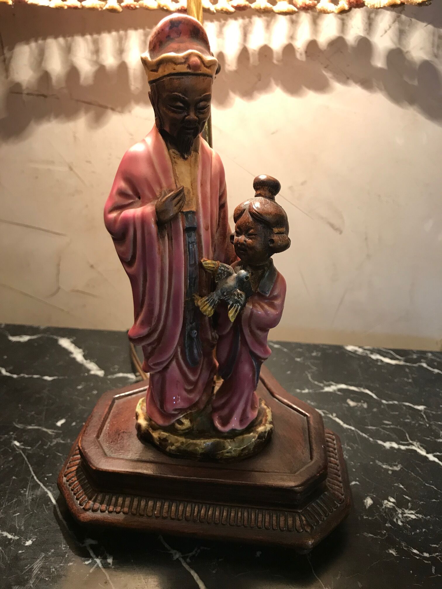 Chinese-inspired porcelain lamp