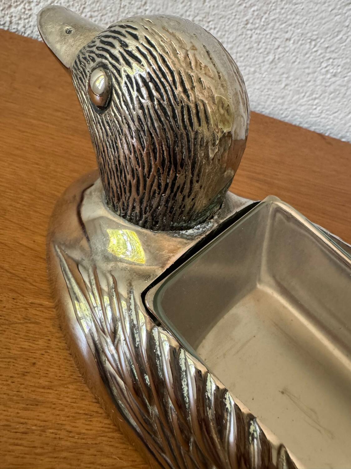 Silver-plated zoomorphic foie gras dish