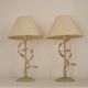 Pair Of French Vintage Metal Table Lamps With Scrolling Leaf Detail