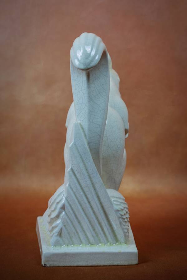 Charles LEMANCEAU, SAINT-CLÉMENT earthenware factory. Art Deco squirrel - 1930