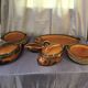 Vintage fish service Sarreguemines 12 plates 2 legumiers 1 main course 1 sausage
