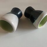 pair of green lined Vallauris 196O egg cups