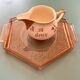 Art Deco pink glass plateau