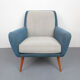 1950s armchair in grey and blue