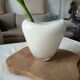 White and transparent heart-shaped Murano vase, Maria Christina Hamel.