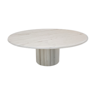 Italian round marble coffee table, 1980's