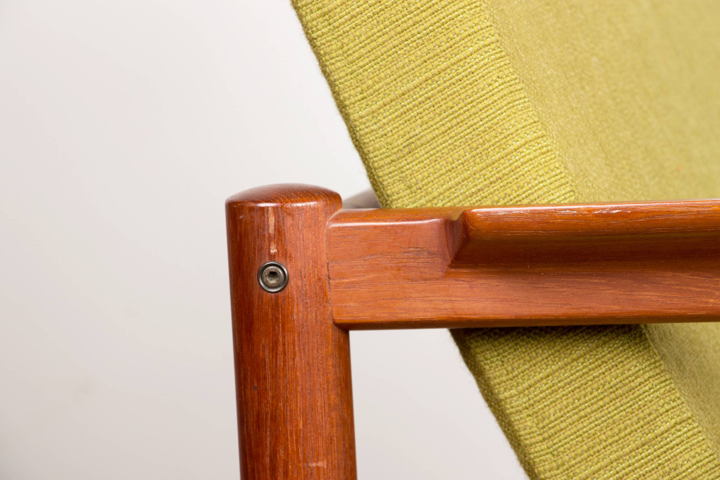 Danish Teak and fabric armchair by Børge Jensen & Sønner 1960.