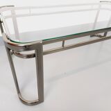 Morex vintage Italian rectangular coffee table in clear glass