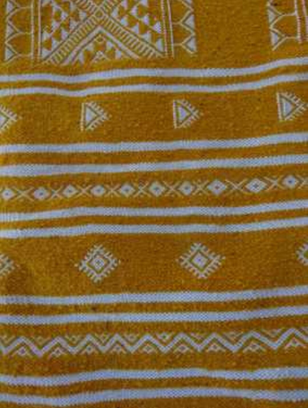 Kilim yellow and white handmade carpet , 60x105cm