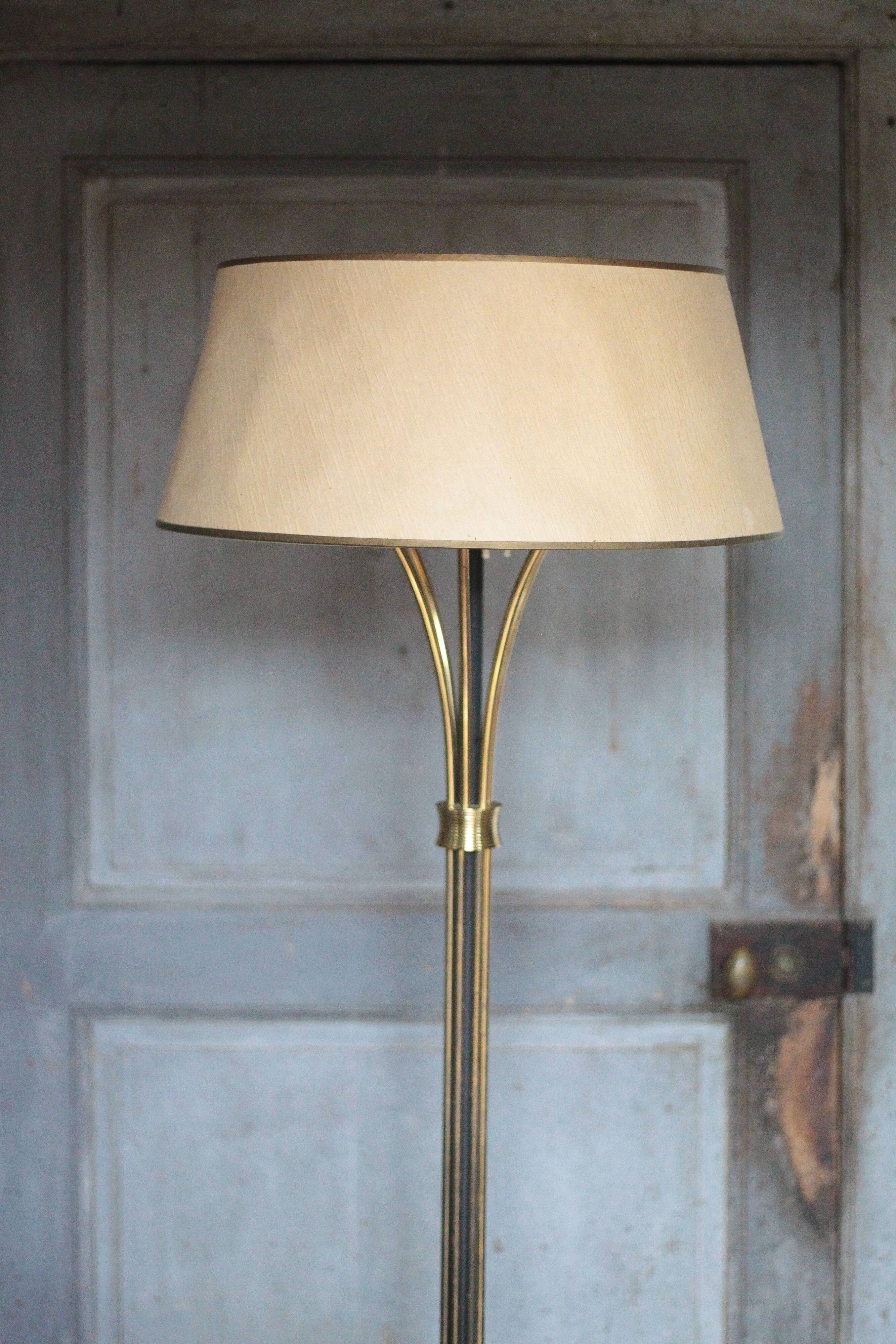 1950s floor lamp published by Maison Arlus, vintage standing lamp.