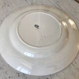 Round dish HBCM Creil & Montereau model Scots blue pink years 40-50