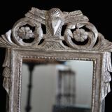 Small mirror, silver-leafed wood