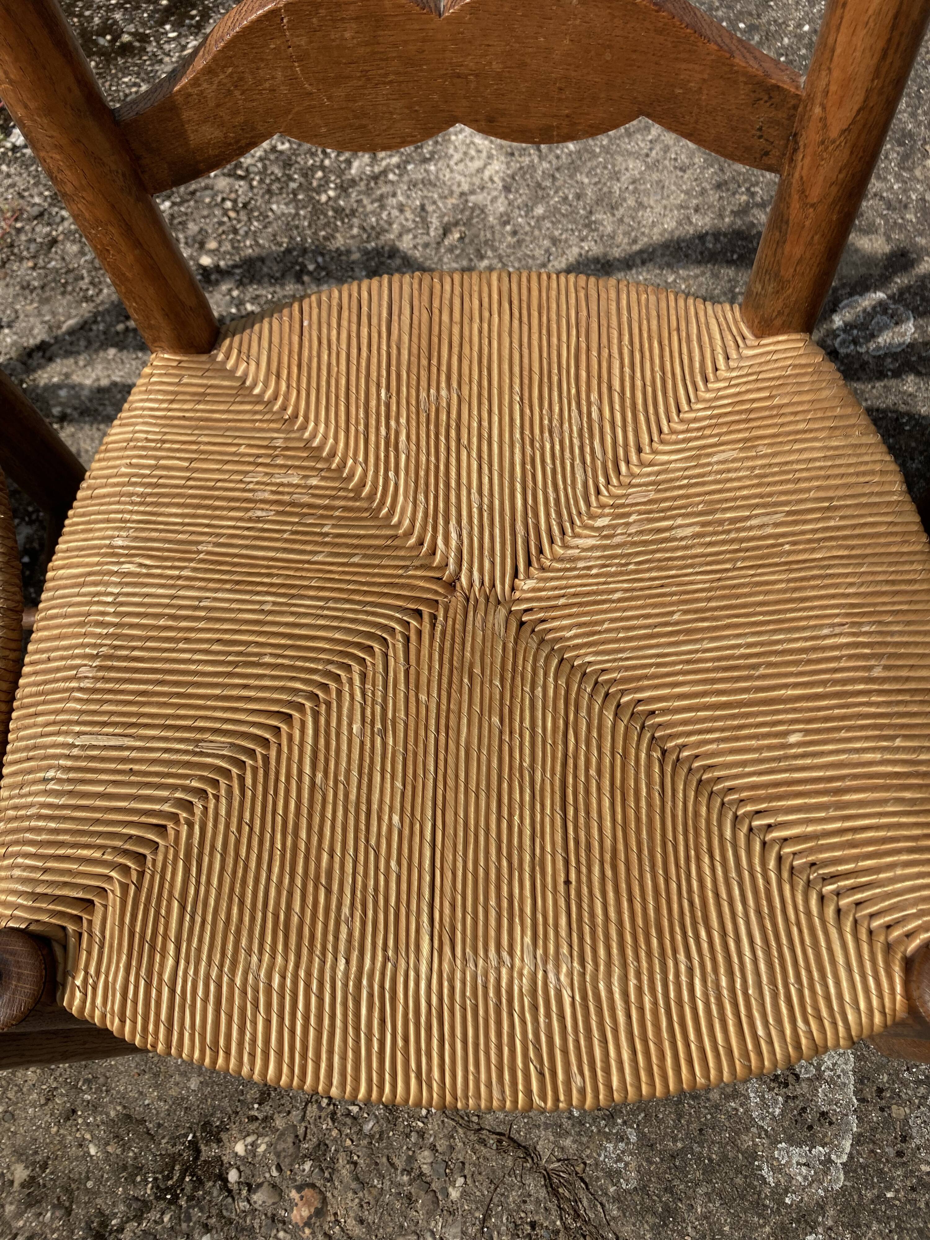 Set of 4 straw chairs