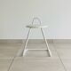 Tabouret blanc en metal et simili cuir