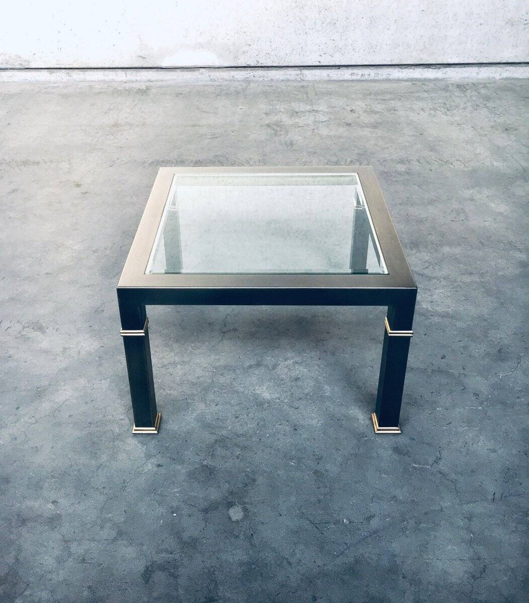 Vintage Postmodern Brushed Metal Coffee Table from Belgo Chrom / Dewulf Selection, 1980s