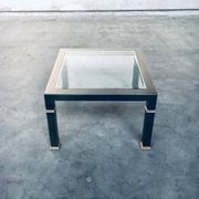 Vintage Postmodern Brushed Metal Coffee Table from Belgo Chrom / Dewulf Selection, 1980s