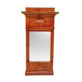 Biedermeier Cherry Wall Mirror with Brass Decor, South Germany, 1820s