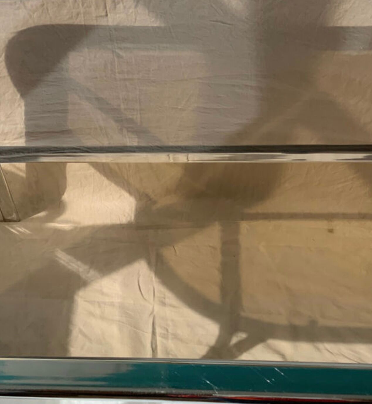 Glass and metal dining room table