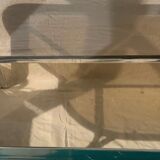 Glass and metal dining room table