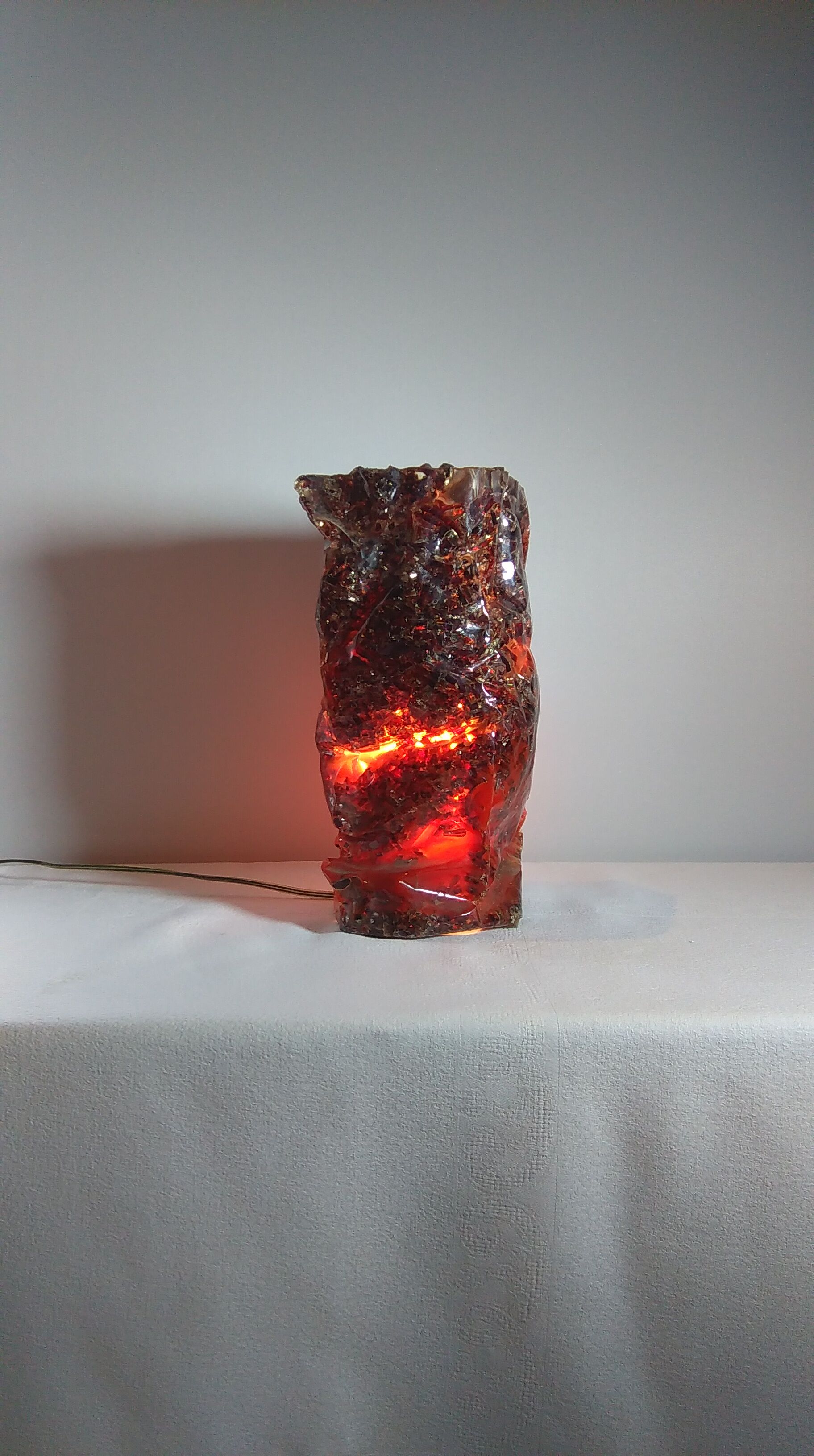 Lamp made of resin and glass 70s