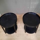 Pair of round coffee table with tray