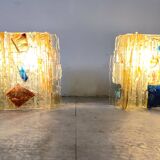 Vintage glass wall lamp by W. van Oyen for Raak, 1960s