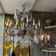 Crystal and bronze chandelier