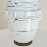 White glazed ceramic lamp, sleek design from the 60s/70s