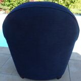 Club armchair upholstered in blue fabrics –Excellent condition-