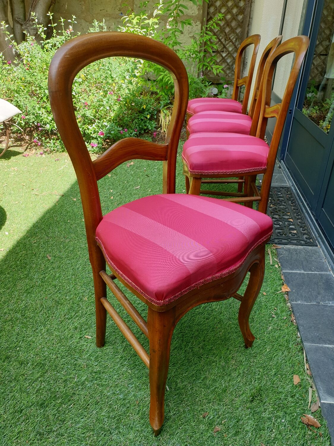 4 Louis Philippe upholstered chairs