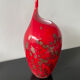 Vase Murano vintage rouge avec paillettes d or