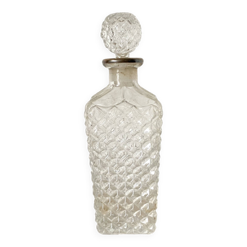 Vintage carafe ball stopper silver collar
