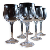 Série de 6 verres à vin vintage en cristal de Bohême - Modèle Diana