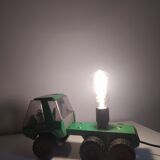 Lampe jouet camion vintage en métal vert