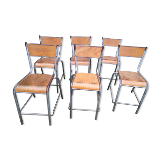 Lot chaises d'école de laboratoire 60/70