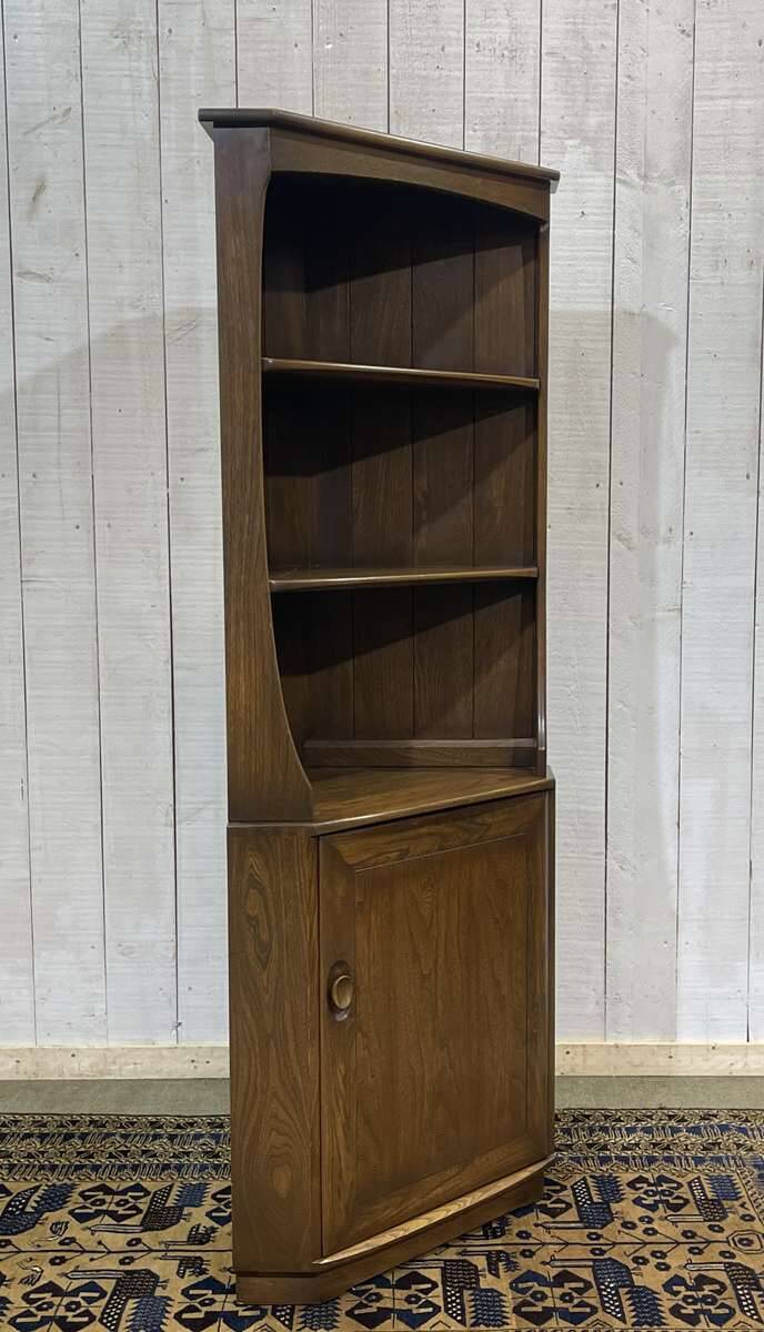 ERCOL English elm corner cabinet from the 1970s