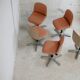 5 chairs "space age", Wilkhahn edition, plastic shells, star steel base. Circa 1970