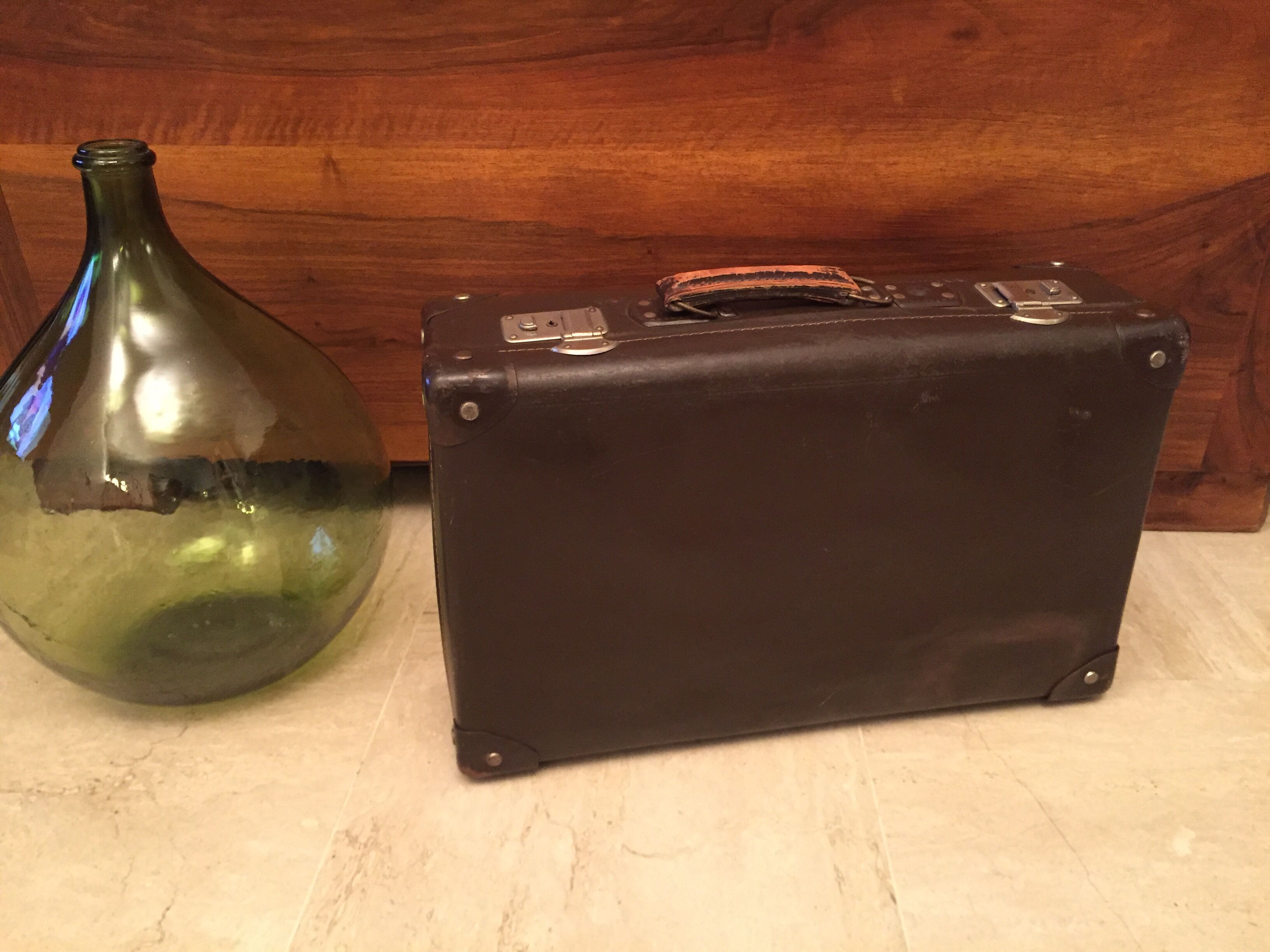 Old vintage 1950 cardboard suitcase