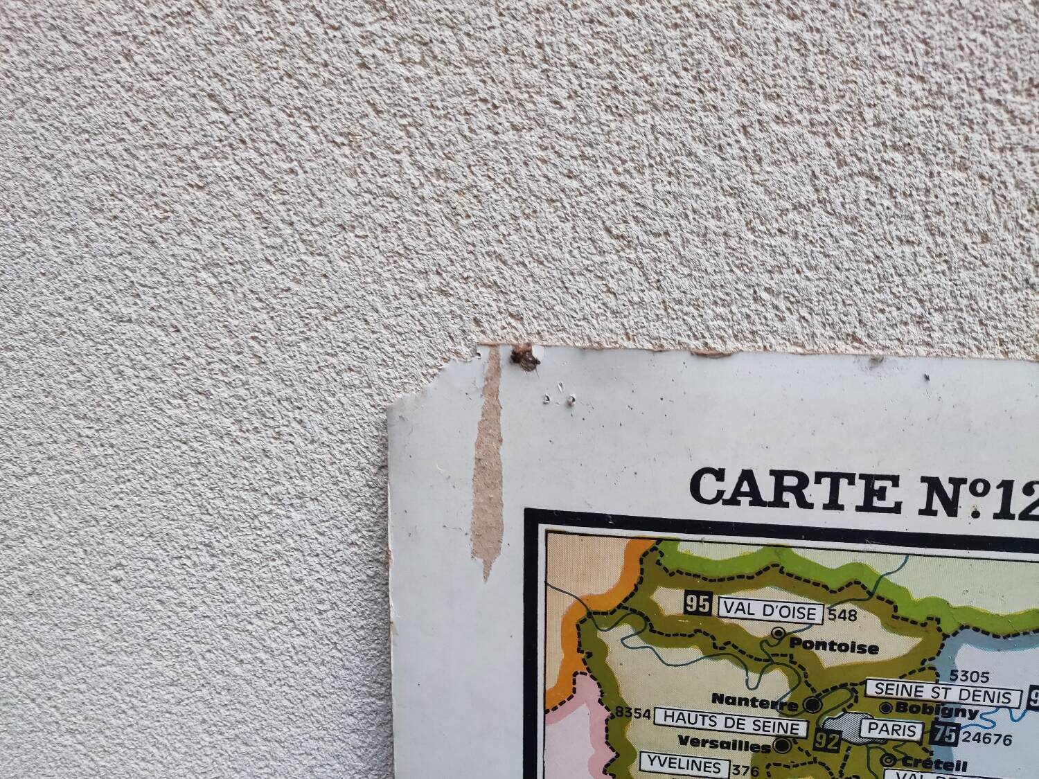 Vintage political map of France